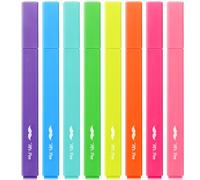 Mr. Pen - Resaltadores estéticos, 8 piezas, punta de cincel, colores vibrantes, bonitos resaltadores de colores surtidos, suministros de regreso a la escuela