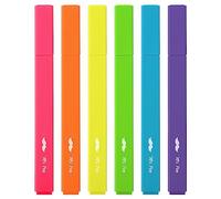 Mr. Pen - Resaltadores estéticos que no se decoloran, paquete de 6, colores surtidos, punta de cincel, bonitos resaltadores de colores surtidos para diario, resaltado, subrayado, secado rápido