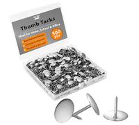 Mr. Pen Tachuelas para el pulgar, chinchetas planas, tachuelas plateadas, paquete de 500