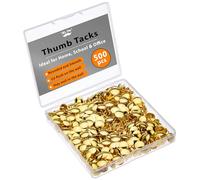 Mr. Pen - Tachuelas para el pulgar, paquete de 500, doradas, chinchetas planas para pulgar, chinchetas de metal para tablón de anuncios