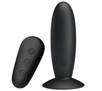 Mr play - plug anal con vibracion negro control remoto