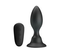 Mr play - plug anal con vibracion negro control remoto