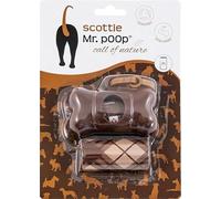 Mr Poop, dispensador de bolsas de excremento para perros, diseño elegante y divertido, resistente a la intemperie, fácil de usar, ligero y compacto, marrón, talla única