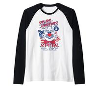 Mr. Potato Head 4th of July Stars Stripes & Spuds USA Flag Camiseta Manga Raglan