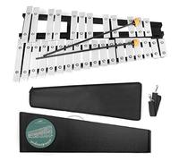 Mr.Power 30 notas plegable Glockenspiel xilófono vibráfono instrumento de percusión instrumento musical con mazo, cubierta de silencio de mazo, bolsa de transporte, caja de transporte