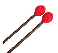 Mr.Power Marimba Mallets - Cabeza de hilo con mango de madera con mango de arce, palos de instrumentos de percusión de bajo (cabeza de hilo duro medio, rojo)