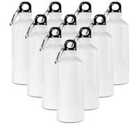 Mr.R 10 piezas 20 oz 600 ml blanco sublimación aluminio botella deportiva botella para impresión de sublimación de transferencia de calor