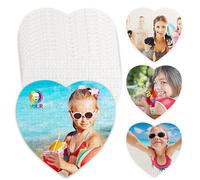 MR.R 12 juegos de rompecabezas de corazón, 75 piezas cada uno, 19 x 19 cm, 75 piezas en total, para prensa de transferencia de calor de sublimación, blanco