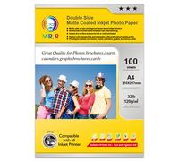 MR.R 120 gsm A4X100 Doble mate impreso en ambos lados Papel fotográfico de secado instantáneo Resistente al agua Blanco brillante Alto brillo de color para impresoras de inyección de tinta
