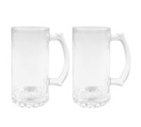 MR.R 16oz Juego de 2 tazas de vidrio transparente en blanco para sublimación, tazas de agua de leche de cerveza de café con asa para impresión de transferencia de calor