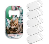 MR.R Abrebotellas de acero inoxidable con forma de etiqueta de perro, 6 piezas de sublimación, color blanco, abrebotellas de cerveza sólido y duradero, color blanco