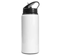 MR.R Botella de aluminio deportiva blanca para impresión sublimación 600 ml (negro)