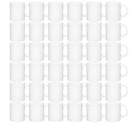 MR.R Juego de 36 tazas de café de cerámica blanca para lavavajillas de 11 onzas, taza clásica de cerámica en blanco para leche, té, cola, agua