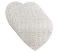 MR.R - Juego de 6 rompecabezas blancos en forma de corazón para sublimación, 20 × 20 cm - 83 piezas por lote