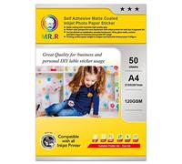 MR.R - Papel autoadhesivo mate para impresión fotográfica, 120 g/m² (A4x50 sheets)