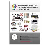 MR.R Papel de transferencia térmica sublimado 125gsm 210x297mm 100 hojas Adecuado para soportes rígidos, vasos de sublimación, vidrio plano y aluminio