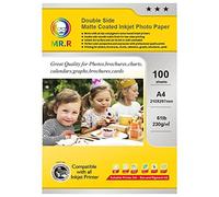 MR.R Papel fotográfico recubierto mate de doble cara 230 g/m², A4X100 hojas por paquete