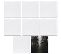 MR.R Paquete de 8 azulejos de cerámica brillante 6x6 para sublimación, marco de fotos personalizado para bodas, regalo de cumpleaños, decoración