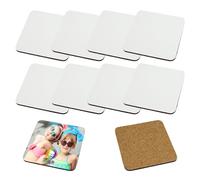 MR.R Posavasos de sublimación de 10 piezas Copa cuadrada en blanco MDF, posavasos de sublimación de tablero duro, posavasos absorbentes de transferencia de calor para bebidas, suministros para fiestas