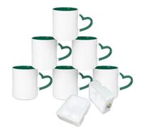 MR.R Taza de cerámica para lavavajillas, taza con revestimiento en blanco, tazas en blanco de sublimación, 11 onzas, juego de 6 piezas por caja