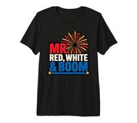 Mr Red White and Boom Funny Julio 4th Parejas a Juego EE. UU Camiseta Premium