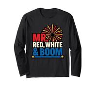 Mr Red White and Boom Funny Julio 4th Parejas a Juego EE. UU Manga Larga