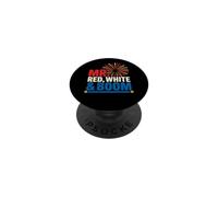 Mr Red White and Boom Funny Julio 4th Parejas a Juego EE. UU PopSockets PopGrip Adhesivo