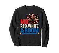 Mr Red White and Boom Funny Julio 4th Parejas a Juego EE. UU Sudadera