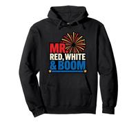Mr Red White and Boom Funny Julio 4th Parejas a Juego EE. UU Sudadera con Capucha