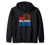 Mr Red White and Boom Funny Julio 4th Parejas a Juego EE. UU Sudadera con Capucha