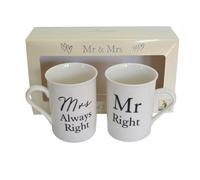 Mr Right & Mrs Always Right - Tazas de porcelana (XWG390)