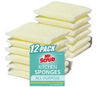 Mr. Scrub Esponjas Multiusos, antiarañazos, para Lavar y Limpiar Platos, exfoliantes y estropajos de Primera Calidad, 12 Almohadillas, Ideal para Cocina, baño
