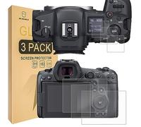 Mr.Shield Protector de Pantalla para Canon EOS R5 Mark II/EOS R5 / EOS R5 C [3+3 Pack] Cristal Vidrio Templado [9H Dureza] Anti-Arañazos