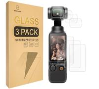 Mr.Shield Protector de Pantalla para DJI Osmo Pocket 4/3/Xtra Muse [Lens+LCD Screen] [3+3 Pack] Cristal Vidrio Templado [3 Piezas] [9H Dureza] Anti-Arañazos
