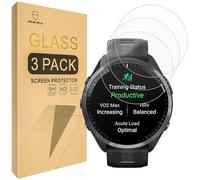 Mr.Shield Protector de Pantalla para Garmin Forerunner 965 Cristal Vidrio Templado [3 Piezas] [9H Dureza] Anti-Arañazos