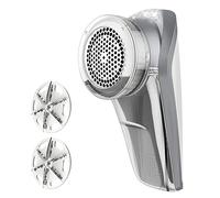 MR.SIGA Afeitadora de Tela y Quitapelusas, Quitapelusas Portátil a Batería con Luces LED, 2 Cuchillas Reemplazables de 6 Hojas, Crema/Gris