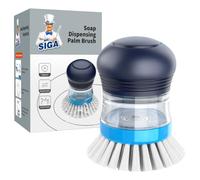 MR.SIGA Cepillo Mano con Dosificador Jabón, 1 Unidad, Azul Marino/Azul