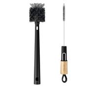 MR.SIGA Cepillo para Botellas de Agua y Cepillo Limpiador de Pajitas, 2 en 1 Limpiador de Botella de Agua con Mango Largo para Botellas Deportivas, Botellas de Aguas, Tazas, Pajitas, Negro