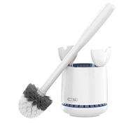 MR.SIGA Cepillo para Inodoro con Soporte, Mango Largo Resistente, Blanco