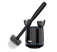 MR.SIGA Cepillo para Inodoro con Soporte, Mango Largo Resistente, Negro, Paquete de 1