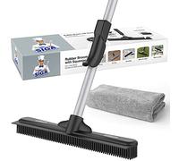 MR.SIGA Escoba de Goma, Escoba con Cerdas de Caucho Natural para Pelo Humano y de Mascotas Uso en Interior y Exterior. Limpia Alfombras, Suelos de Madera, Cubiertas y Ventanas