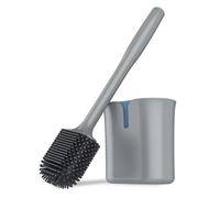 MR.SIGA Escobillero y Portaescobillas, Escobilleros con cerdas de TPR duraderas y Flexibles, Escobillero de Pared para la Limpieza del baño, Gris, 1 Pack