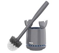 MR.SIGA Premium Cepillo y Soporte para Inodoro con Mango sólido y cerdas duraderas para la Limpieza del baño, Gris