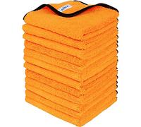 MR.SIGA Toallas Microfibra Profesionales para Coches, Pack de 12 | Sin rayaduras, toallas de doble cara para el lavado y el cuidado del coche, color dorado, 40 x 60 cm (15,7 x 23,6 pulgadas)