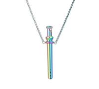 Mr. Slim - Aplicador de acero inoxidable - Herramienta de dosificación discreta para Energy Sniff - Diseño elegante Incluye collar de varios tamaños y colores (arco iris, Mr. Slim - One)