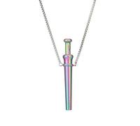 Mr. Slim - Aplicador de acero inoxidable - Herramienta de dosificación discreta para Energy Sniff - Diseño elegante Incluye collar de varios tamaños y colores (arco iris, Mr. Slim - Max)