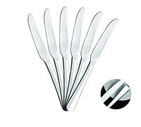 Mr. Spoon - Juego de 6 cuchillos de mesa con bordes redondeados de acero inoxidable, 22,5 x 2,05 cm