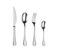 Mr.Spoon Serie Raya Juego de 24 piezas cubiertos para 6 personas,acero inoxidable, con cuchillo,tenedor, cuchara,18/0, apto para lavavajillas,Para Casa, Hotel,Restaurante (CON CUCHILLO CARNE)