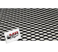 MR-Style Rejilla de aluminio para carreras, 100 x 33 cm, color negro, estilo tuning, 10 mm x 20 mm