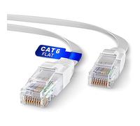 Mr. Tronic Cable Ethernet Cat 6 De 15m, Cable de Red Plano LAN Con Conectores RJ45 Para Internet Rápida & Fiable - Cat6 con Conexión AWG24 | Internet UTP CCA (15 Metros, Blanco)